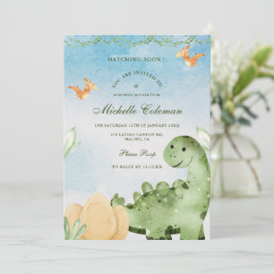 Invitación pronto a Baby Shower a Dinosaur Hatchin