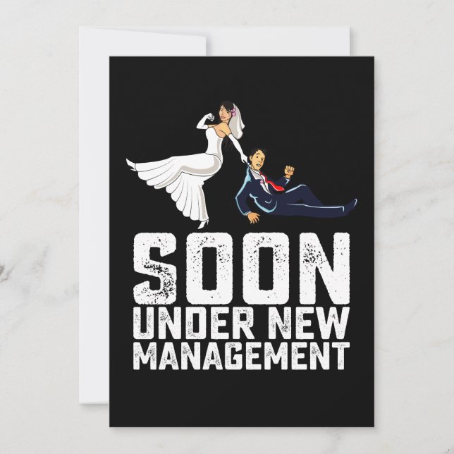 Invitación Pronto, bajo el nuevo Boda de Funny Management (Anverso)