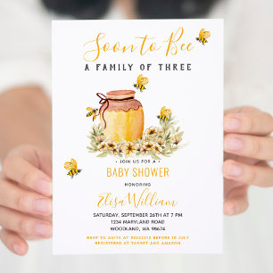 Invitación Pronto para ser una familia de 3 Baby Shower