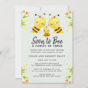 Invitación Pronto para ser una familia de tres Baby Shower