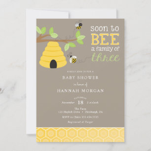 Invitación Pronto para ser una familia de tres Baby Shower