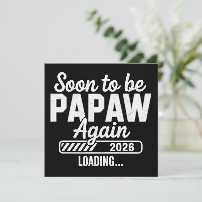 Invitación Pronto será Papá de nuevo est. 2026 Futuro Nuevo P (Anverso de pie)