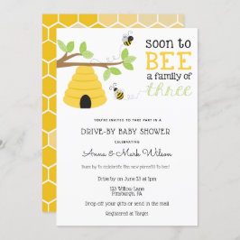 Invitación Pronto será una familia de Baby Shower de tres uni