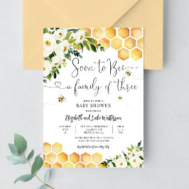 Invitación Pronto Seremos una Familia de Tres Shower de Bebé