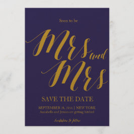 Invitación Pronto Sra y Sra Lesbiana Reservar la fecha