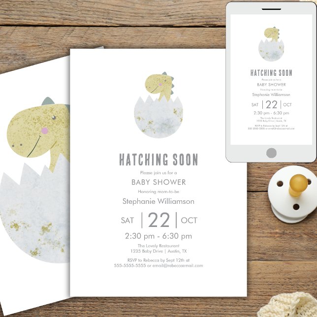 Invitación Pronto un dinosaurio corto de odio en Baby Shower  (Subido por el creador)