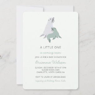 Invitación Pronto viene uno pequeño, baby shower de niño anim