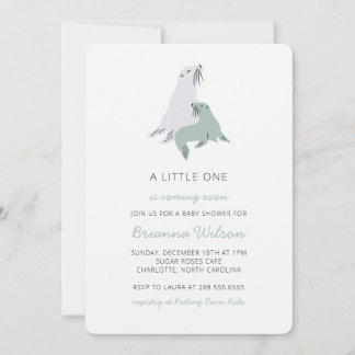Invitación Pronto viene uno pequeño, baby shower de niño anim