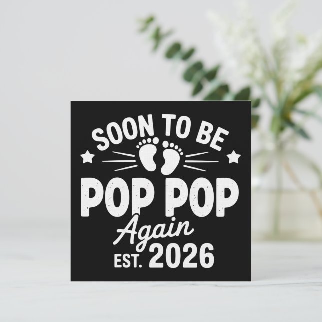 Invitación Pronto volveré a ser Pop Pop nuevamente establecid (Anverso de pie)