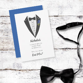 Invitación Propuesta bohemiana de mejor hombre con violeta az