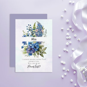 Invitación Propuesta bohemiana de una niña violeta azul