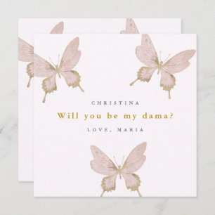 Invitación Propuesta de bonito de mariposa dama Quinceanera