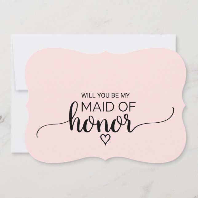 Invitación Propuesta de caligrafía rosa de Rubor hecha de hon (Anverso)