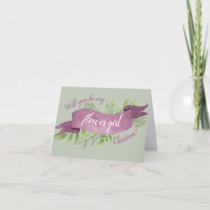 Invitación Propuesta de chica morada y verde acuarela