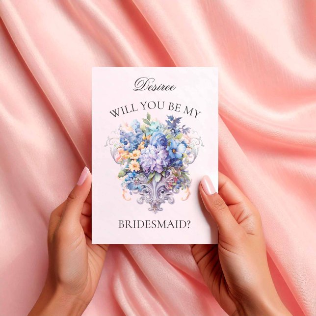 Invitación Propuesta de criada de novias con flores púrpura (Subido por el creador)