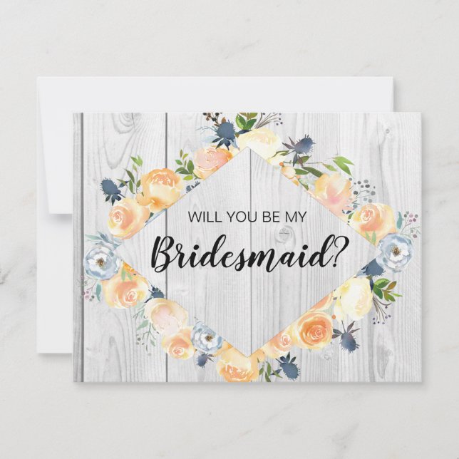Invitación Propuesta de criadora de novias con flores de made (Anverso)