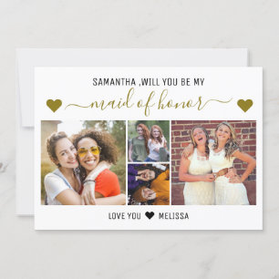 Invitación Propuesta de dama de honor 4 fotos