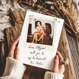 Invitación Propuesta de Dama de Honor con Foto Antigua Escrit