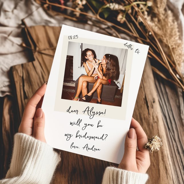 Invitación Propuesta de Dama de Honor con Foto Antigua Escrit (Subido por el creador)