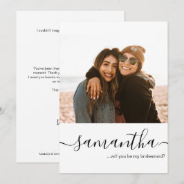 Invitación Propuesta de dama de honor con foto personalizada