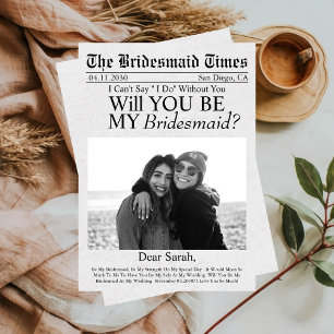 Invitación Propuesta de Dama de Honor con Foto Personalizada