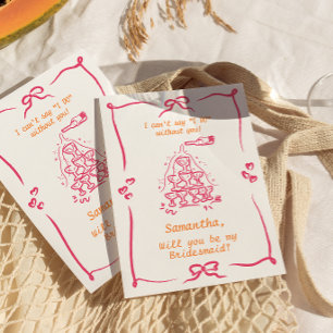 Invitación Propuesta de Dama de Honor con Torre de Champán Es