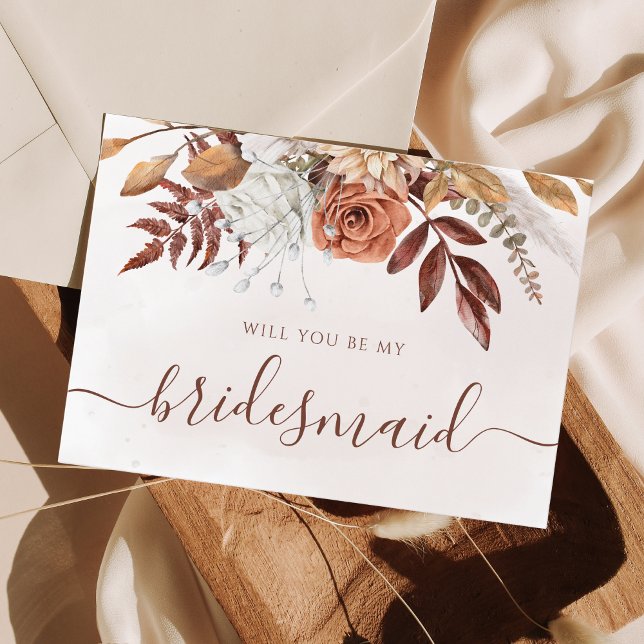 Invitación Propuesta de Dama de Honor de Flor de Follaje Otoñ (Subido por el creador)
