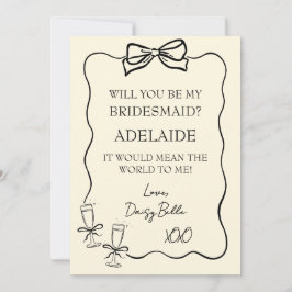 Invitación Propuesta de Dama de Honor Dibujada a Mano Amarill