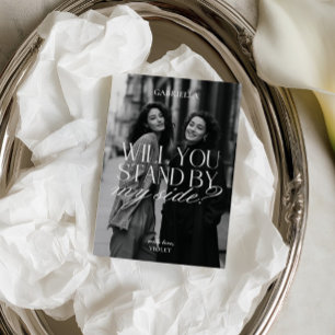 Invitación Propuesta de Dama de Honor en Foto en Blanco y Neg
