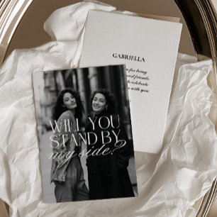 Invitación Propuesta de Dama de Honor en Foto en Blanco y Neg
