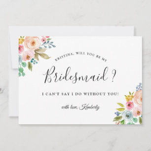 Invitación Propuesta de Dama de Honor Floral Chic