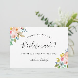 Invitación Propuesta de Dama de Honor Floral Chic