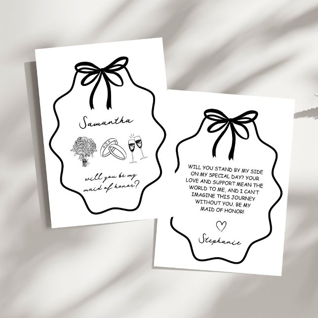 Invitación Propuesta de Dama de Honor Floral con Arco Dibujad (Subido por el creador)