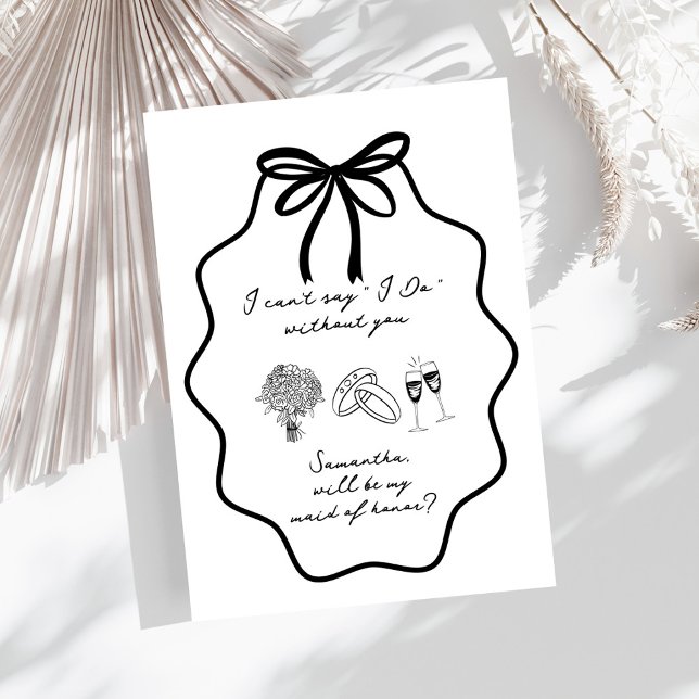 Invitación Propuesta de Dama de Honor Floral con Arco Dibujad (Subido por el creador)