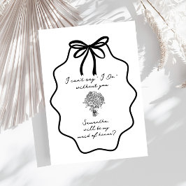 Invitación Propuesta de Dama de Honor Floral con Lazo Dibujad