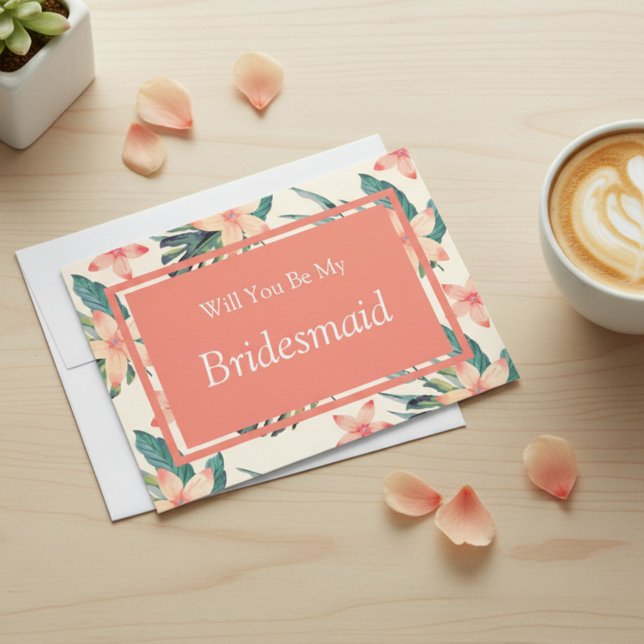 Invitación Propuesta de Dama de Honor Floral Tropical ¿Serás  (Subido por el creador)