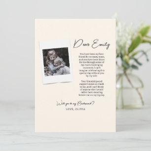 Invitación Propuesta de Dama de Honor Foto Minimalista