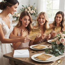 Invitación Propuesta de Dama de Honor Rose Gold Encaje Corazó