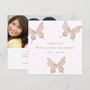 Invitación Propuesta de Dama de Mariposa Quinceanera tu propi