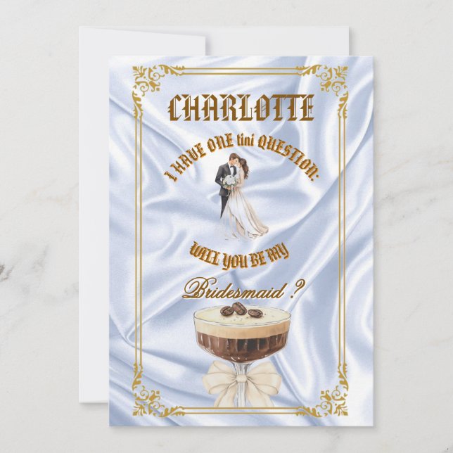 Invitación Propuesta de Damas de Honor con Tema de Martini de (Anverso)
