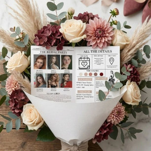 Invitación Propuesta de Damas de Honor Periódico Floral Envue