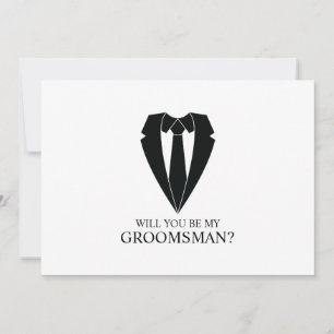 Invitación Propuesta de Demanda de Boda negro y tie Groomsman