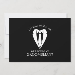 Invitación Propuesta de Demanda de Boda negro y tie Groomsman
