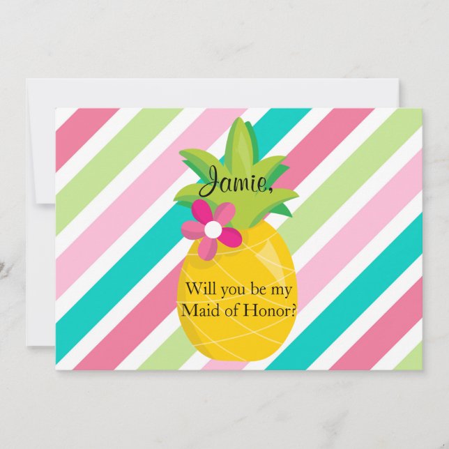 Invitación Propuesta de doncella de honor de piña (Anverso)