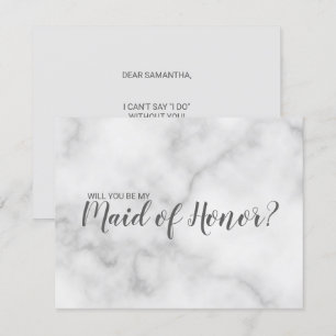 Invitación Propuesta de doncella de honor Elegante guión de m