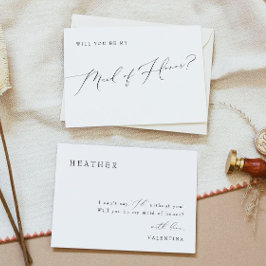 Invitación Propuesta de doncella de honor en escritura fantás