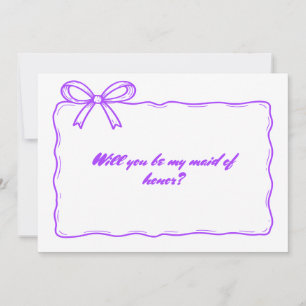 Invitación Propuesta de doncella morada corta de honra