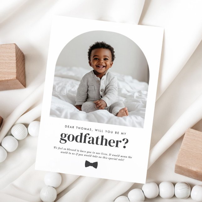 Invitación Propuesta de Foto con Arco de Padrino (Zazzle Godfather Arched Photo Proposal)