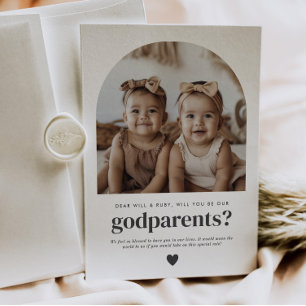 Invitación Propuesta de Foto con Arco para Padrinos de Gemela