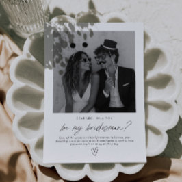 Invitación Propuesta de Foto Escrita a Mano 'Sé Mi Bridesman'